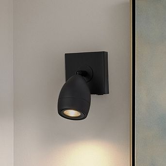 Modern Black Cordless Wall Sconce USB-C Rechargeable LED Spotlight with Touch & Remote Control