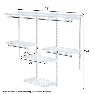 Adjustable Wall Mounted Closet Storage Rack with Shelf