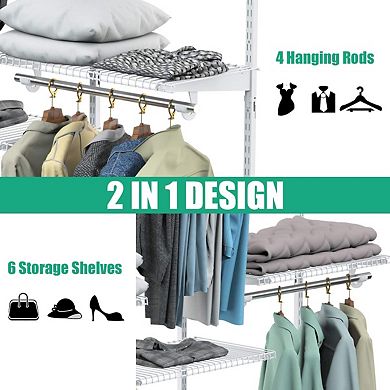 Adjustable Wall Mounted Closet Storage Rack with Shelf