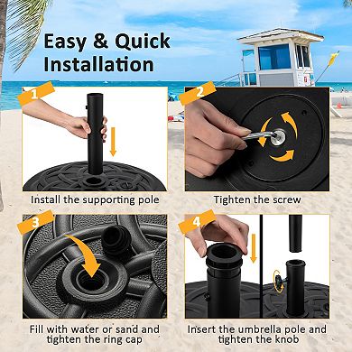 22 Inch Fillable Heavy Duty Round Patio Umbrella Base Stand