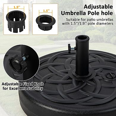 22 Inch Fillable Heavy Duty Round Patio Umbrella Base Stand