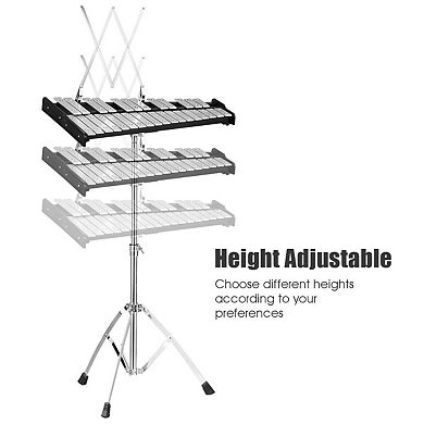 30 Note Xylophone Percussion Set with Adjustable Stand and Practice Pad