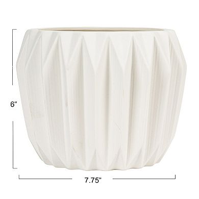Hello Honey Round Stoneware Fluted Planter