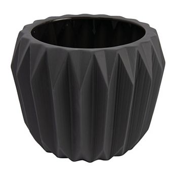 Hello Honey Round Stoneware Fluted Planter