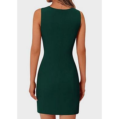 Women Summer Sleeveless Button Down Dresses Formal Elegant Business Work Office Dress