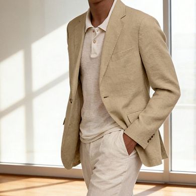 Men's Casual Sports Jacket Long-Sleeve Lapel Slim Fit Suit Jacket