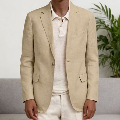 Men's Casual Sports Jacket Long-Sleeve Lapel Slim Fit Suit Jacket