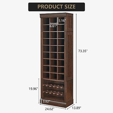 10-Tier Shoe Storage Cabinet, Tall Shoe Rack with 30 Cubbies, Freestanding