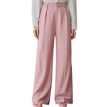 Wide Leg Pants for Women Trendy Striped High Waisted Business Casual Outfits Work Pant Trousers