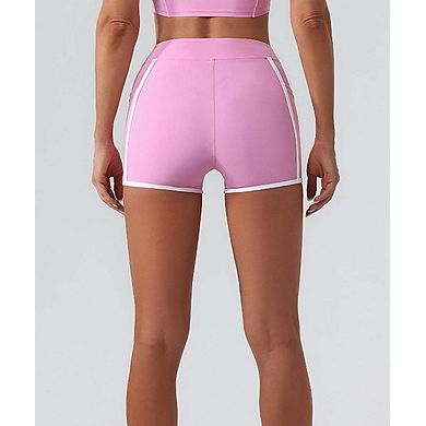 Women's High-Waisted Yoga Shorts with Side Pockets