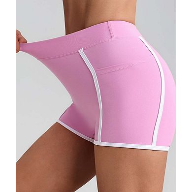 Women's High-Waisted Yoga Shorts with Side Pockets