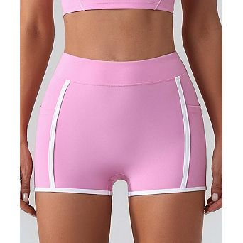Women's High-Waisted Yoga Shorts with Side Pockets