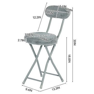 Homy Casa Folding Chairs Set of 4 with Metal Frame, Padded Seat & Back