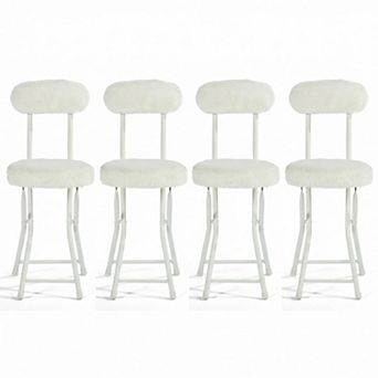 Homy Casa Folding Chairs Set of 4 with Metal Frame, Padded Seat & Back