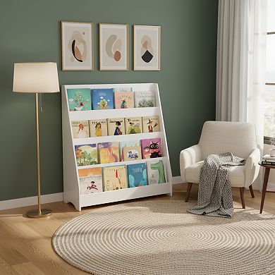 Homy Casa 4-Tier Kids Book Display Bookshelf Organizer