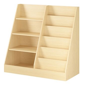 Homy Casa 4 tier Kids Bookshelf & Toy Storage Organizer, Wooden Bookcase for Bedroom or Playroom