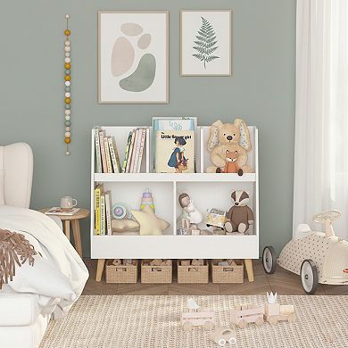 Homy Casa Kids 5-Cubby Wooden Bookshelf & Toy Organizer