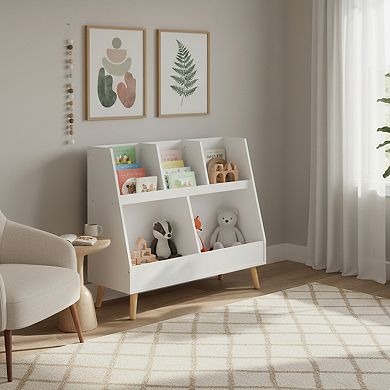 Homy Casa Kids 5-Cubby Wooden Bookshelf & Toy Organizer