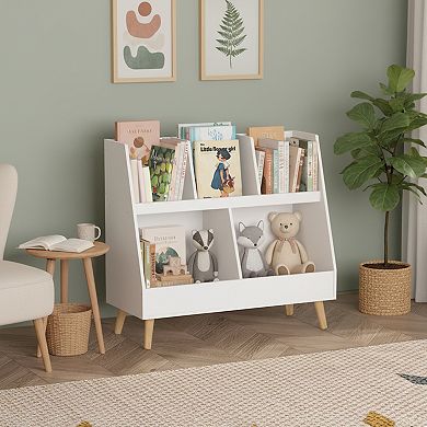 Homy Casa Kids 5-Cubby Wooden Bookshelf & Toy Organizer