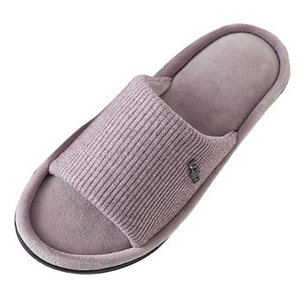 Roxoni Women’s Open Toe Indoor Slippers Soft Plush Slide Comfort Non Slip Sole Cozy Home Footwear