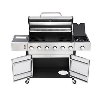 6+1-Burner Propane Gas BBQ Grill with Side Burner for Outdoor Barbecue, 65910 BTU