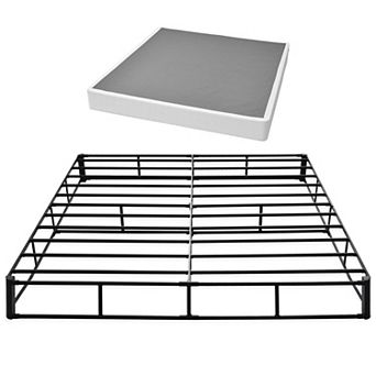 VEVOR Box Spring, King Size Bed Frame with Washable Fabric Cloth, Heavy Duty Metal Frame