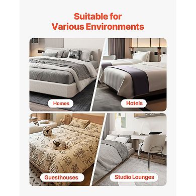 VEVOR Box Spring, King Size Bed Frame with Washable Fabric Cloth, Heavy Duty Metal Frame