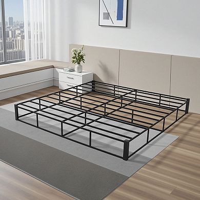 VEVOR Box Spring, King Size Bed Frame with Washable Fabric Cloth, Heavy Duty Metal Frame