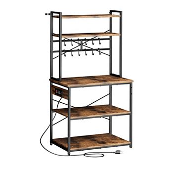 VEVOR Kitchen Bakers Rack,with X-Shaped Support Bar, 12 S-Shaped Hooks, for Dishes