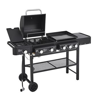 5-Burner Propane Gas Grill & Griddle Combo with Side Burner, 56,000 BTU 3-in-1 Grill BBQ Grill