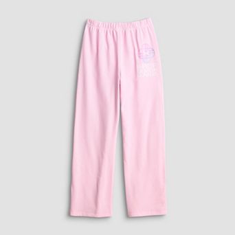 Girls 6-16 K-Pop Demon Hunters Huntrix Logo Wide Leg Fleece Pants