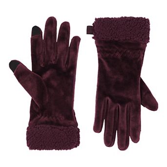 Women's Cuddl Duds® Velour Touchscreen Gloves With Sherpa