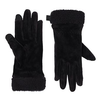 Women's Cuddl Duds® Velour Touchscreen Gloves With Sherpa