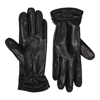 Women's Cuddl Duds® Leather Gloves With Ruching