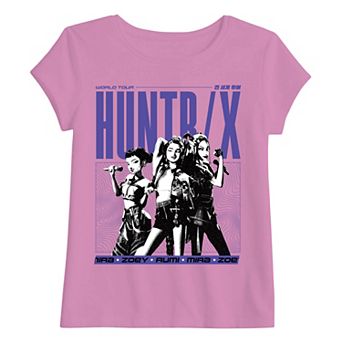 Girls 4-12 K-Pop Demon Hunters Huntrix World Tour Poster Graphic Tee