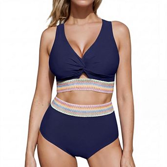 Women's Casual High Waisted Bikini Set Two Piece Swimsuit for Beach Pool Days