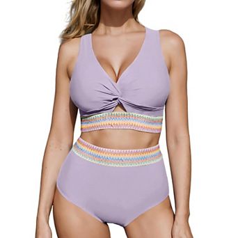 Women's Casual High Waisted Bikini Set Two Piece Swimsuit for Beach Pool Days
