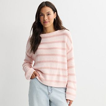 Juniors' SO® Textured Boatneck Sweater