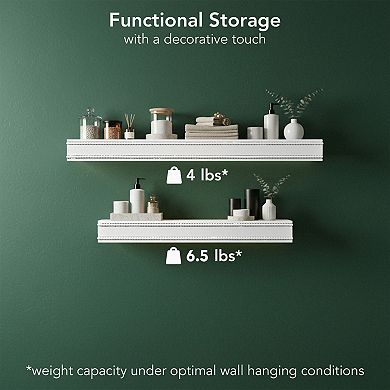 American Art Décor Beaded 2-Piece Floating Wall Shelf Set
