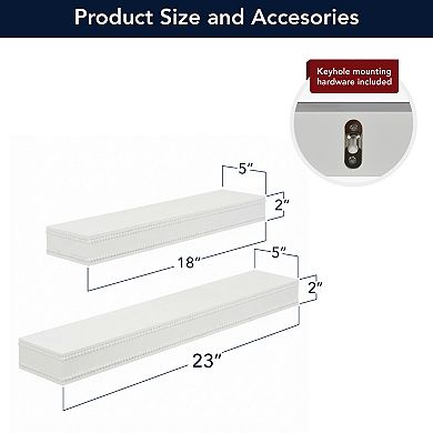 American Art Décor Beaded 2-Piece Floating Wall Shelf Set