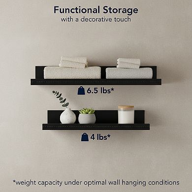 American Art Décor Beaded 2-Piece Floating Wall Shelf Ledge Set