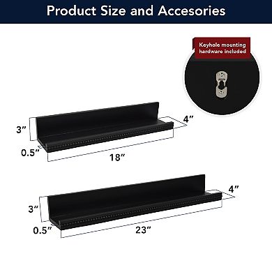 American Art Décor Beaded 2-Piece Floating Wall Shelf Ledge Set