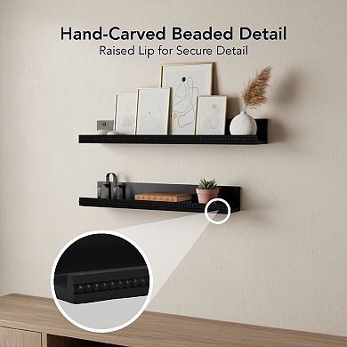 American Art Décor Beaded 2-Piece Floating Wall Shelf Ledge Set