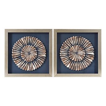 American Art Décor Seashell Shadowbox Wall Art Set of 2