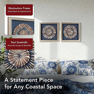 American Art Décor Seashell Shadowbox Wall Art Set of 2