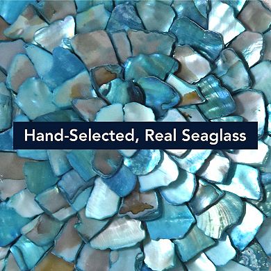 American Art Décor Round Seashell Sea Glass Shadowbox 2-Piece Set Wall Art
