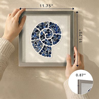 American Art Décor Sea Glass Shadowbox Wall Art Set of 2