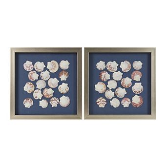 American Art Décor Seashell Shadowbox Wall Art Set of 2