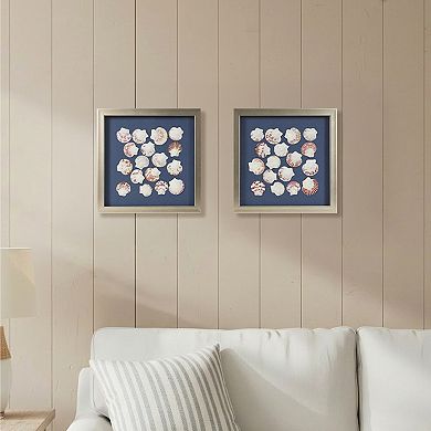American Art Décor Seashell Shadowbox Wall Art Set of 2