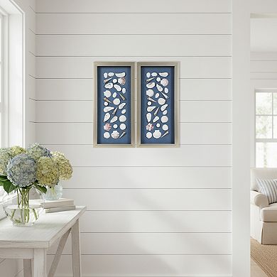 American Art Décor Mixed Seashell Shadowbox Wall Art Set of 2